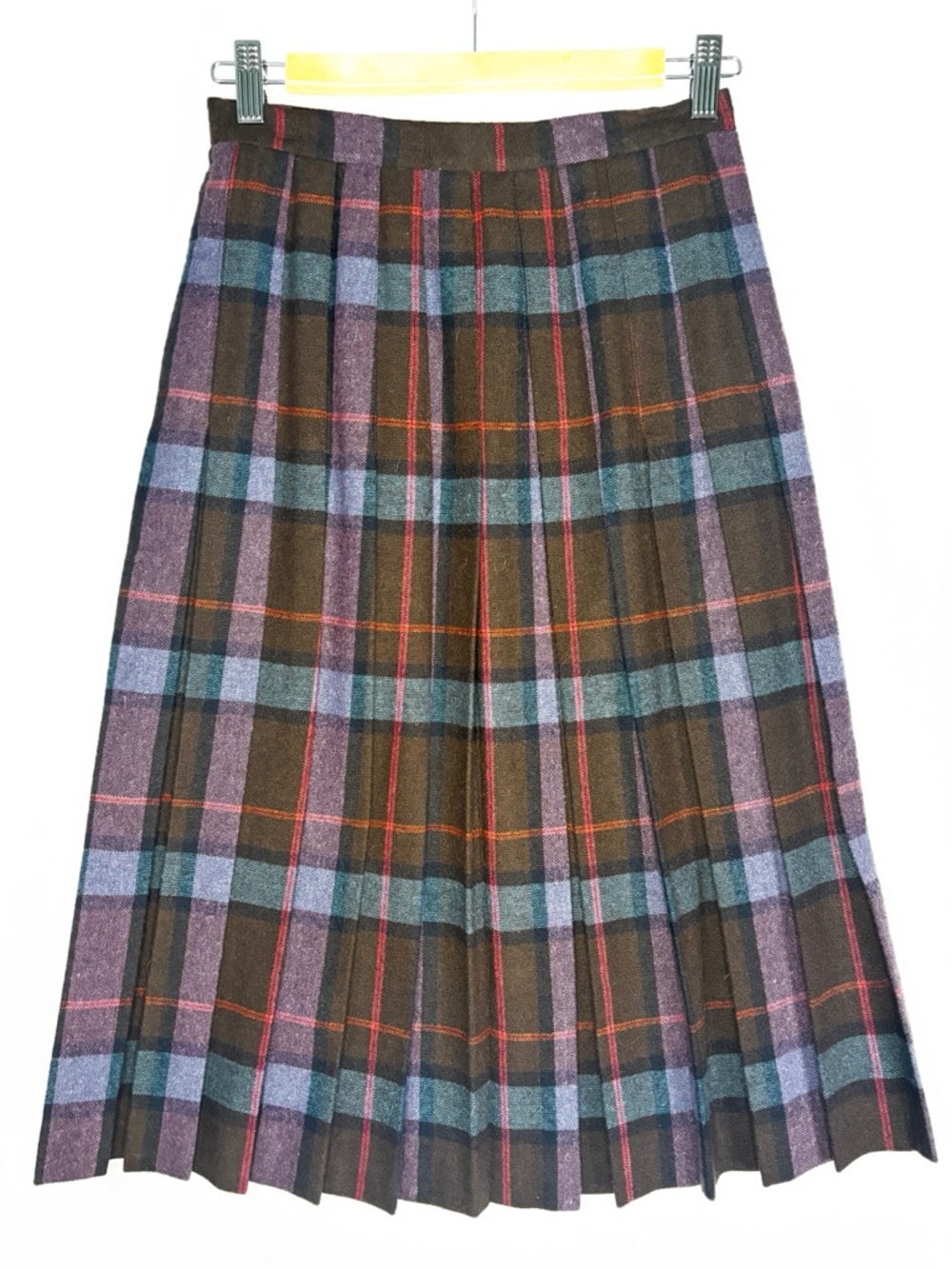 Plaid (Blue, Purple, Red, Brown) VINTAGE Jones New York Pleated Skirt -8-